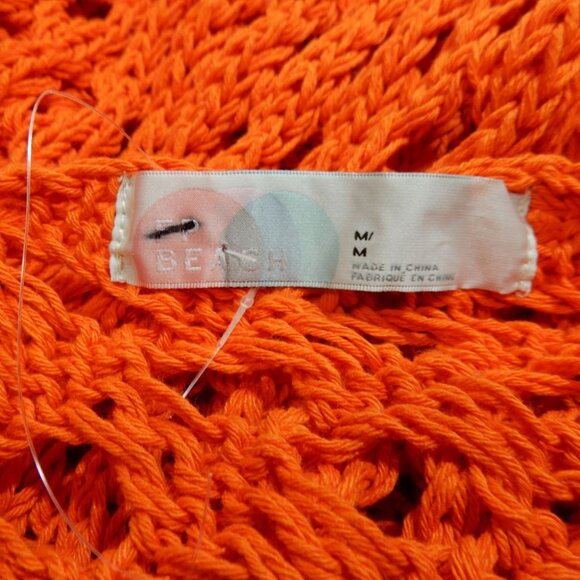 FREE PEOPLE Beach Sahara Sweater Midi Cover up DRESS M L Orange Scarlet Ibis NEW - Picture 4 of 8